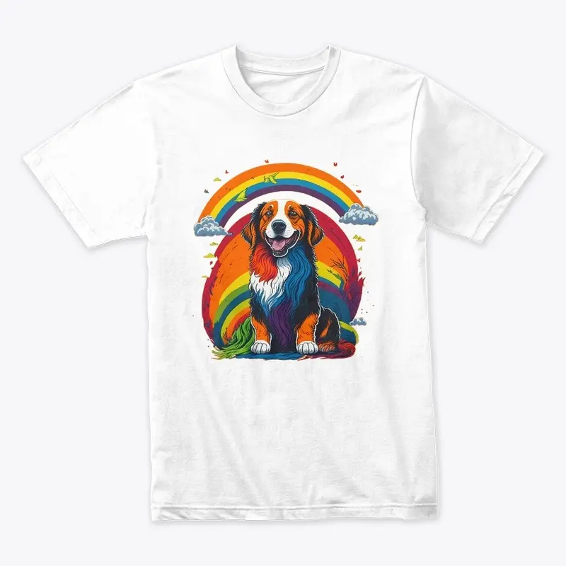 Colorful Rainbows with Happy Dog Tshirt