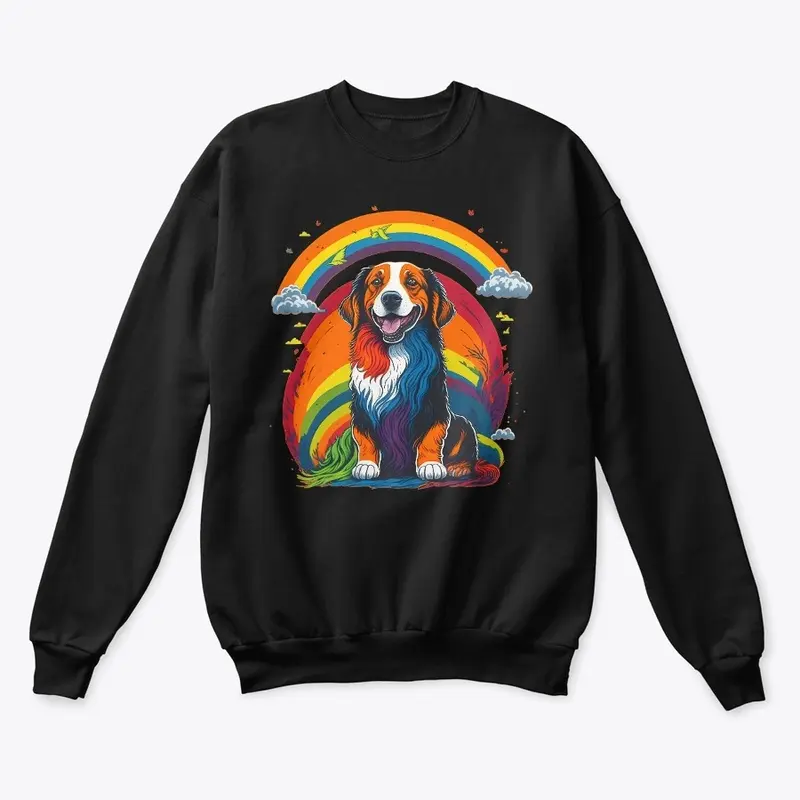 Colorful Rainbows with Happy Dog Tshirt